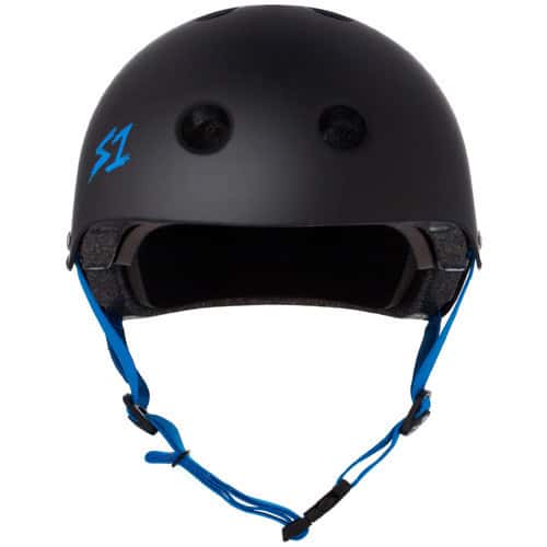 S-One Helmet Lifer Black Matte/Cyan Straps – S1 Helmets Australia
